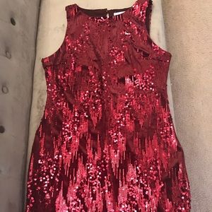 Burgundy Sequin Mini Dress